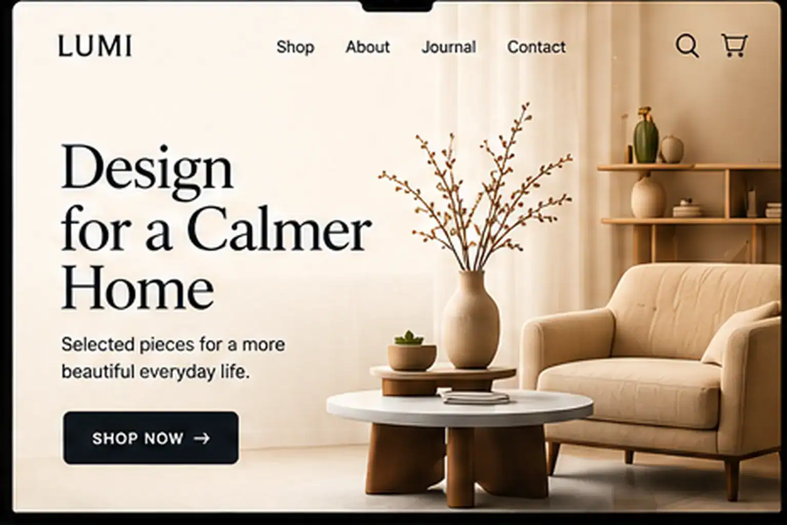 Online store ecommerce website design concept