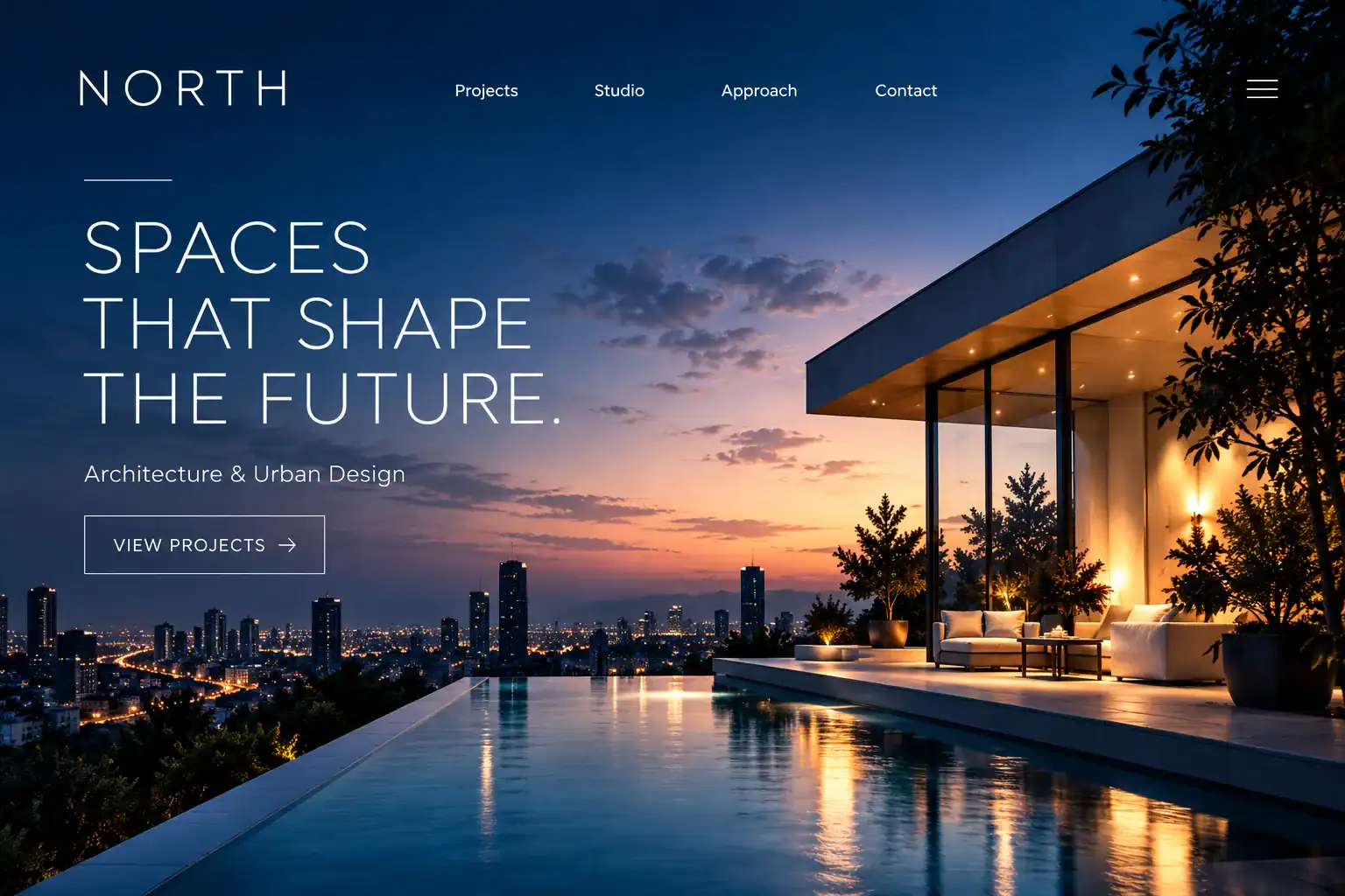 NORTH architecture website concept designed by KINO MEDIA